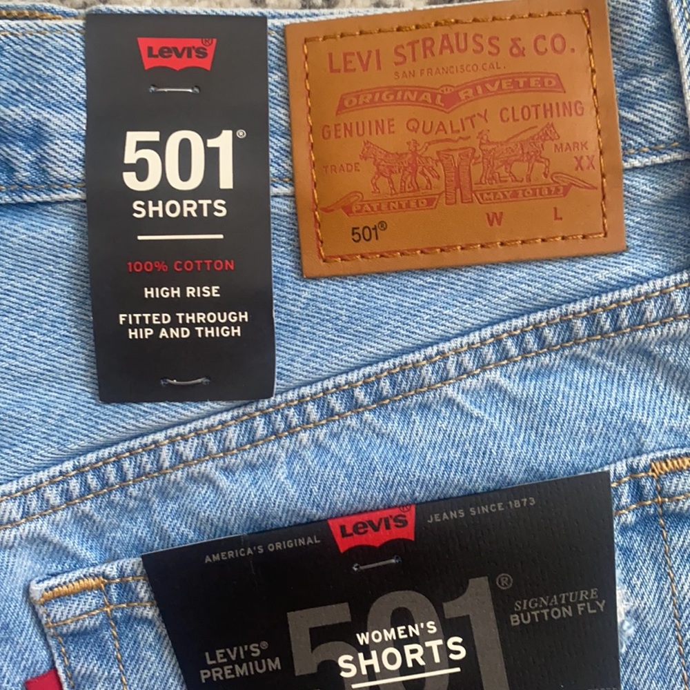 Levi 501 high rise shorts size 27 - Picture 7 of 7
